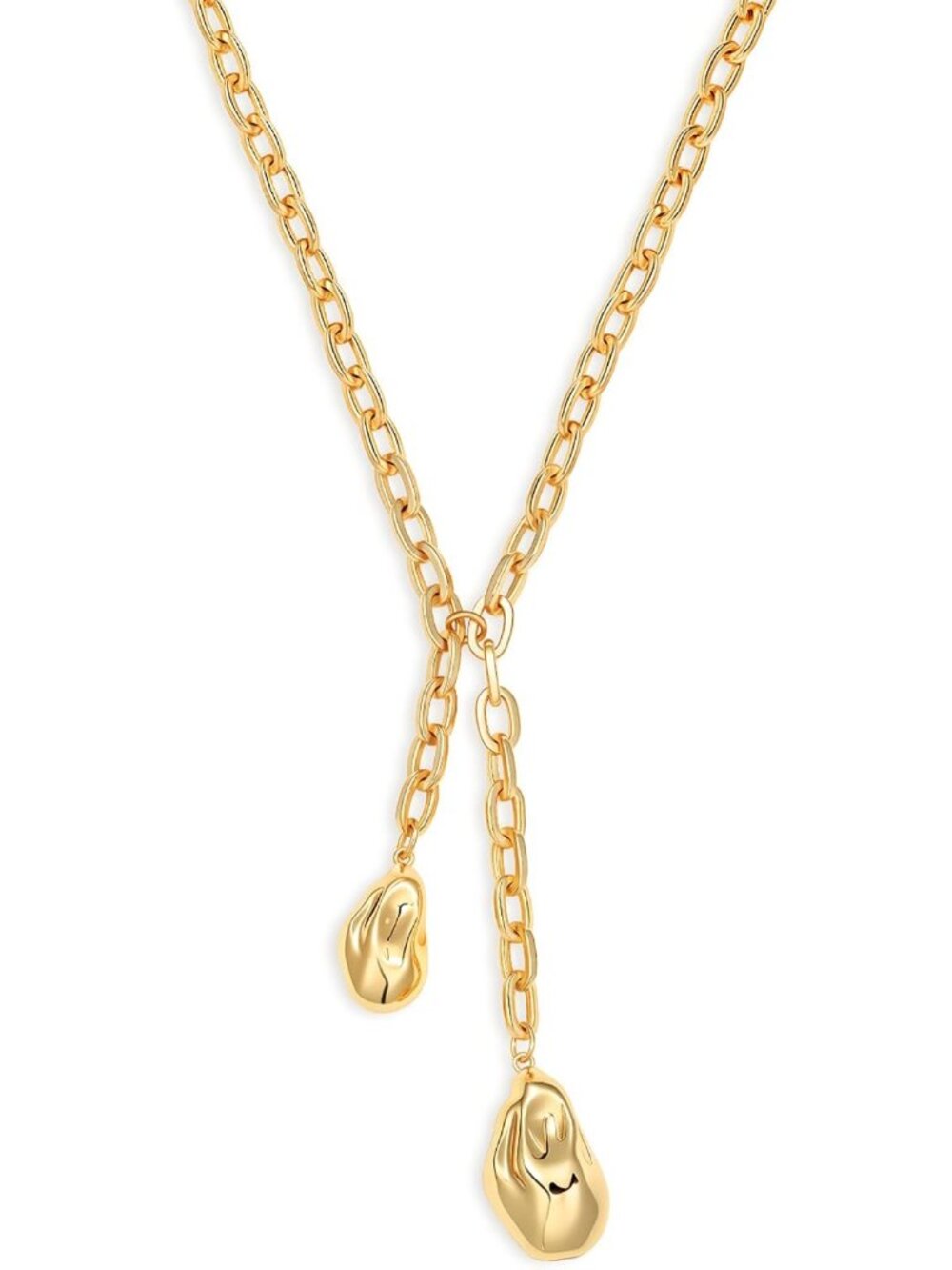 Women's Gold Cross Heart Pearl Plated Chunky Charm Statement Pendant Necklace